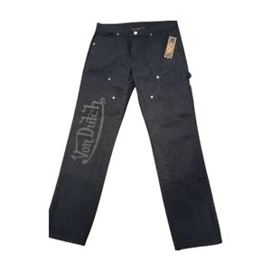 Von Dutch Originals Men's  Black Carpenters Jeans, 32x32, NWT